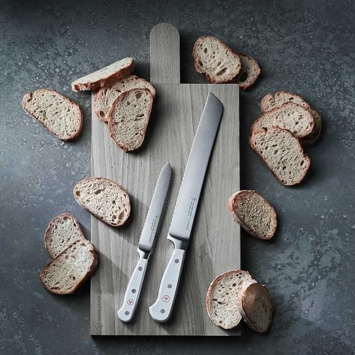 WUSTHOF  CLASSIC WHITE 9 BREAD KNIFE, DOUBLE SERRATED, HIGH-CARBON STAINLESS STEEL BLADE