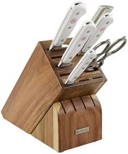 WUSTHOF CLASSIC WHITE 7-PIECE KNIFE BLOCK SET PREMIUM GERMAN KITCHEN KNIVES SET