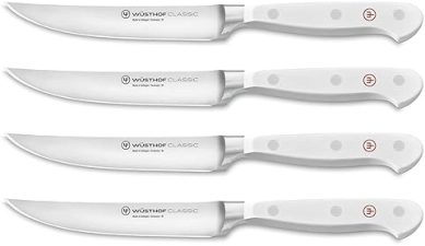 WUSTHOF CLASSIC WHITE 4-PIECE STEAK KNIFE SET PREMIUM GERMAN STAINLESS STEEL CUTLERY