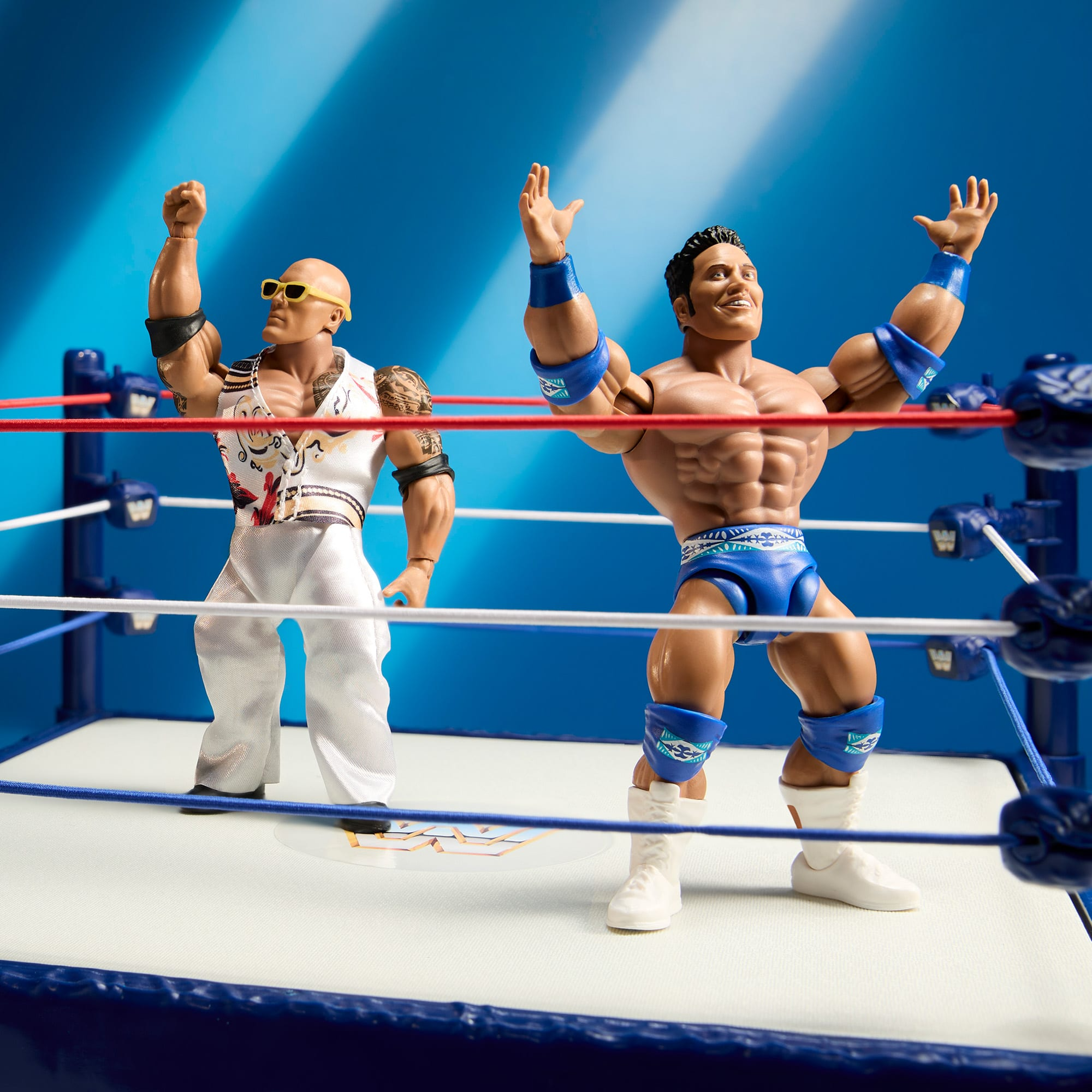 WWE SUPERSTARS ROCKY MAIVIA AND THE ROCK 2-PACK COLLECTIBLE ACTION FIGURE