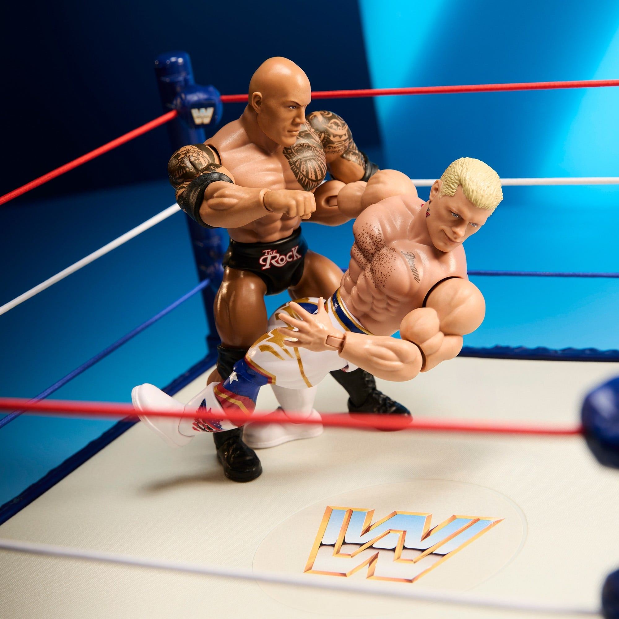 WWE SUPERSTARS ROCKY MAIVIA AND THE ROCK 2-PACK COLLECTIBLE ACTION FIGURE