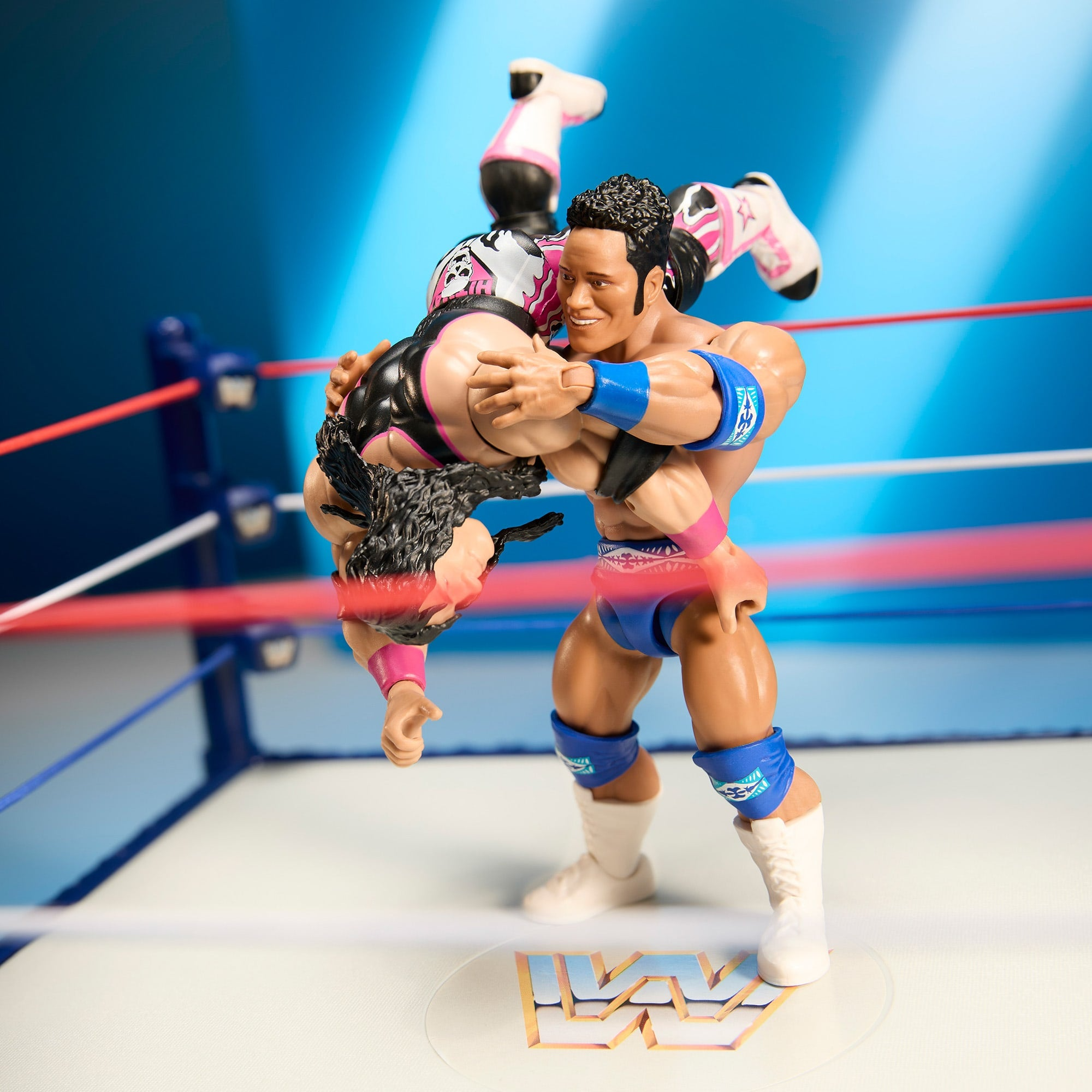 WWE SUPERSTARS ROCKY MAIVIA AND THE ROCK 2-PACK COLLECTIBLE ACTION FIGURE