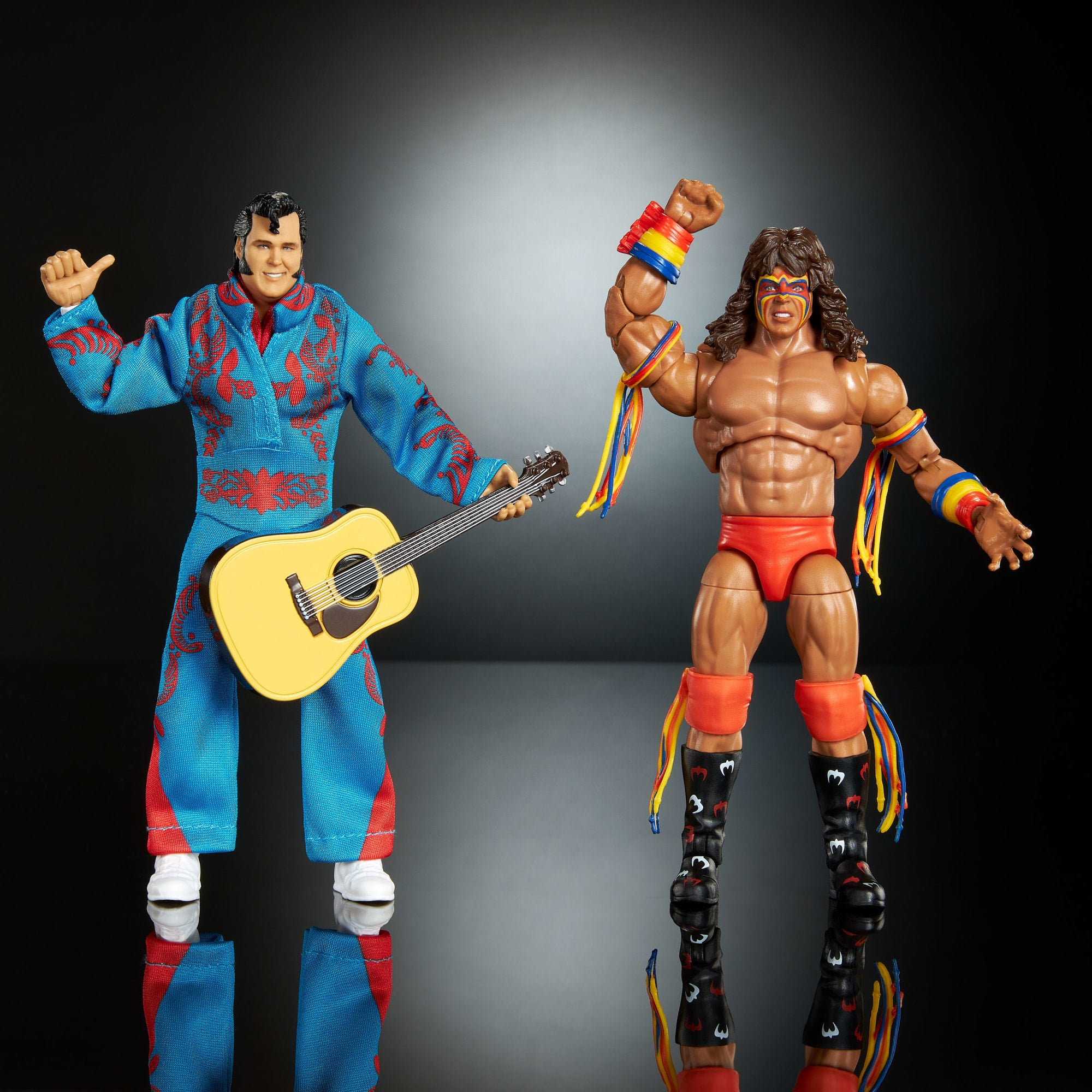 WWE COLISEUM COLLECTION HONKY TONK MAN & ULTIMATE WARRIOR ULTIMATE EDITION FIGURES COLLECTIBLE FIGURE