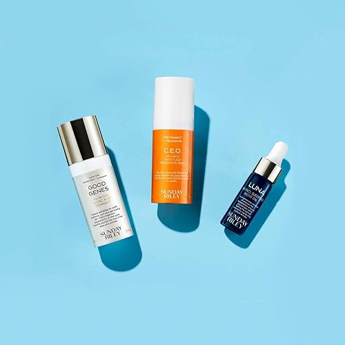 SUNDAY RILEY JEWEL BOX SKINCARE KIT, 0.7 FL OZ MINI FACIAL SET FOR GLOWING, RADIANT SKIN