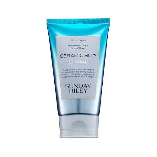 SUNDAY RILEY CERAMIC SLIP FACIAL CLEANSER, 5 FL OZ GENTLE PORE-PURIFYING FACE WASH FOR ALL SKIN TYPE
