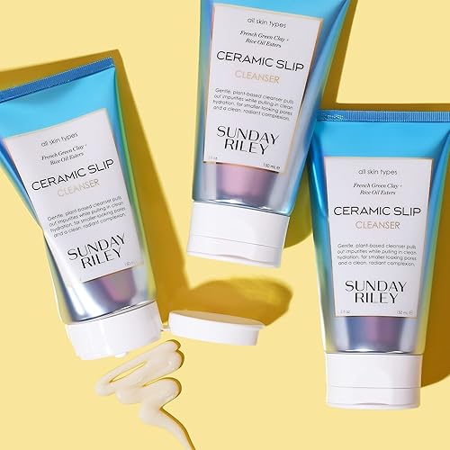 SUNDAY RILEY CERAMIC SLIP FACIAL CLEANSER, 5 FL OZ GENTLE PORE-PURIFYING FACE WASH FOR ALL SKIN TYPE
