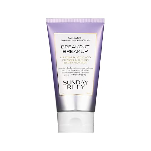SUNDAY RILEY SALICYLIC ACID CLEANSER FOR ACNE BLEMISH-PRONE SKIN BREAKOUT BREAKUP FACE WASH