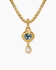 DAVID YURMAN CRYING EYE AMULET 18K YELLOW GOLD WITH BLUE SPINEL AND DIAMOND, 16.7MM