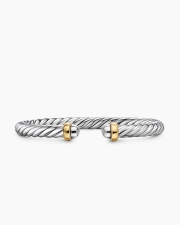 DAVID YURMAN CABLE FLEX® BRACELET STERLING SILVER WITH 14K YELLOW GOLD, 6MM