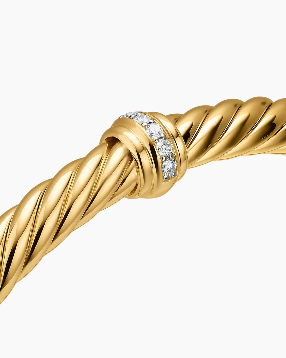 DAVID YURMAN CABLESPIRA® FLEX CENTER STATION BRACELET 18K YELLOW GOLD WITH DIAMONDS, 6MM