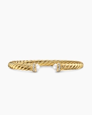 DAVID YURMAN CABLESPIRA® FLEX BRACELET 18K YELLOW GOLD WITH PEARLS AND DIAMONDS, 6MM
