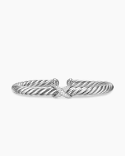 DAVID YURMAN CABLE FLEX® X BRACELET STERLING SILVER WITH DIAMONDS, 6MM