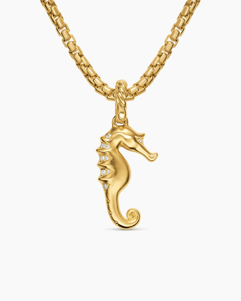 DAVID YURMAN SEAHORSE AMULET 18K YELLOW GOLD WITH COGNAC DIAMONDS AND DIAMONDS, 22.1MM