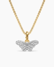 DAVID YURMAN BUTTERFLY AMULET 18K WHITE AND YELLOW GOLD WITH DIAMONDS, 9.1MM