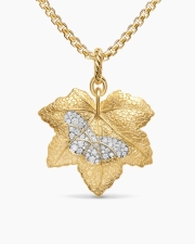 DAVID YURMAN MAPLE LEAF BUTTERFLY AMULET 18K YELLOW GOLD WITH DIAMONDS, 24MM