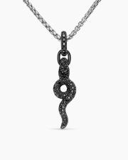 DAVID YURMAN SNAKE AMULET 18K WHITE GOLD WITH BLACK RHODIUM, EMERALDS AND BLACK DIAMONDS, 23.5MM
