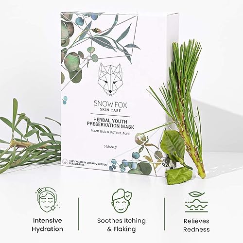 SNOW FOX HERBAL YOUTH MASK 5-PACK COLLAGEN BOOSTING, FIRMING ELASTICITY FACE SHEET MASKS