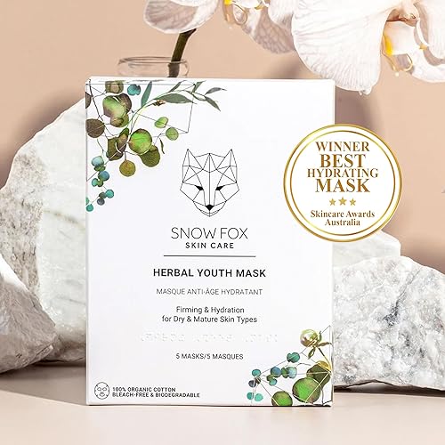SNOW FOX HERBAL YOUTH MASK 5-PACK COLLAGEN BOOSTING, FIRMING ELASTICITY FACE SHEET MASKS