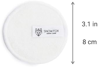 REUSABLE BAMBOO ORGANIC COTTON MAKEUP REMOVER PADS 8 WASHABLE ROUNDS WITH MESH BAG