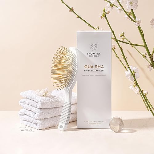 GUA SHA HAIR SCALP MASSAGE BRUSH NATURAL JADE COMB FOR HAIR GROWTH RELAXATION