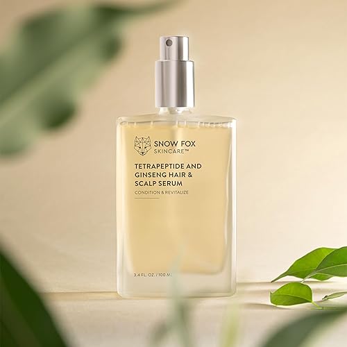 SNOW FOX SKINCARE TETRAPEPTIDE GINSENG HAIR AND SCALP SERUM SPRAY, 100ML NOURISHING FORMULA