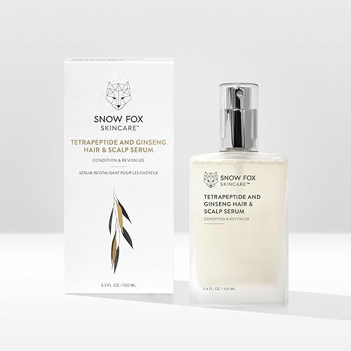 SNOW FOX SKINCARE TETRAPEPTIDE GINSENG HAIR AND SCALP SERUM SPRAY, 100ML NOURISHING FORMULA