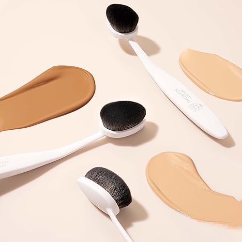 SNOW FOX INSTANT CLOUD SKIN MAKEUP BRUSH VEGAN, SOFT FOUNDATION BRUSH FOR LIQUID, CREAM POWDER