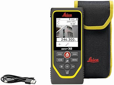LEICA DISTO X6 LASER DISTANCE METER, 800FT RANGE, BLUETOOTH, 4X ZOOM CAMERA, GEOSYSTEMS NEW