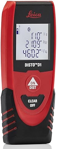 LEICA DISTO D1 LASER DISTANCE METER 120FT WITH BLUETOOTH 4.0, BLACK RED PRECISE MEASURING TOOL