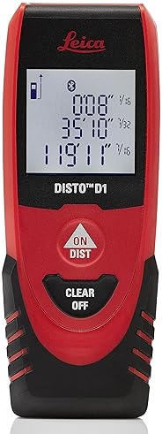 LEICA DISTO D1 LASER DISTANCE METER 120FT WITH BLUETOOTH 4.0, BLACK RED PRECISE MEASURING TOOL