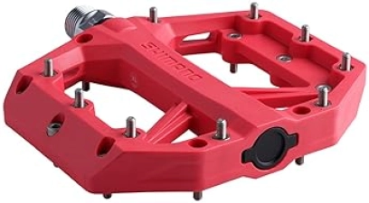 SHIMANO PD-GR400 RED FLAT BIKE PEDALS LIGHTWEIGHT, DURABLE MTB PLATFORM PEDALS FOR CYCLING