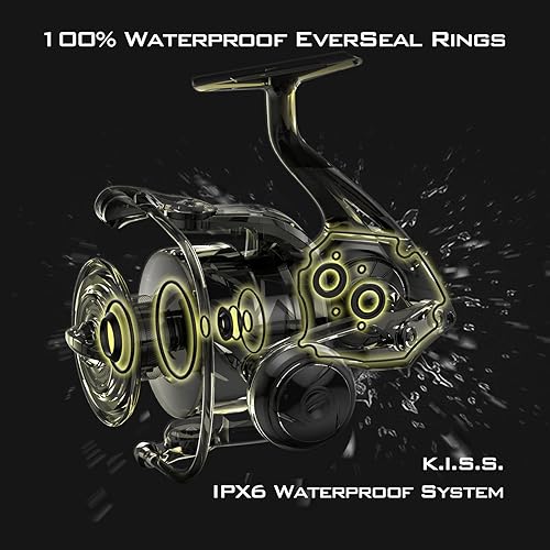 KASTKING KAPSTAN ELITE SALTWATER SPINNING REEL, 55LB MAX DRAG, IPX6 WATERPROOF, CORROSION-RESISTANT
