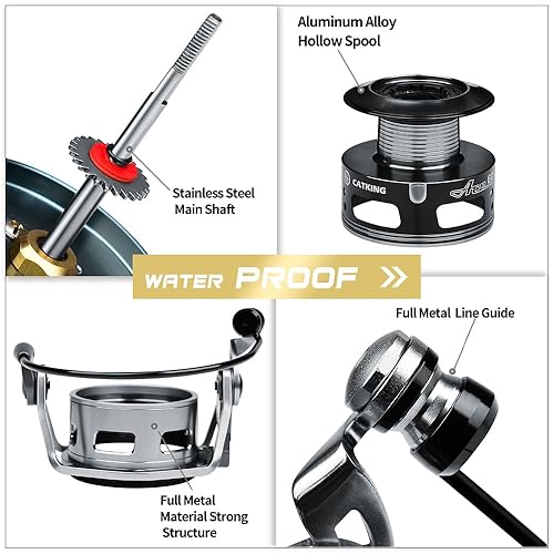 KATUYSHA FULL METAL SPINNING FISHING REEL, ALUMINUM SPOOL, SALTWATER CARP BIG GAME OCEAN REELS