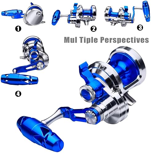 KATUYSHA SALTWATER JIGGING REEL - HEAVY DUTY LEVER DRAG CONVENTIONAL ALUMINUM TROLLING REEL FOR BIG GAME