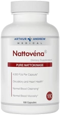 ARTHUR ANDREW MEDICAL NATTOVENA DOUBLE STRENGTH NATTOKINASE 4000 FUS, 180 CAPSULES SUPPLEMENT