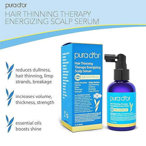 PURA DOR HAIR THINNING THERAPY SERUM 4OZ BIOTIN, CAFFEINE, COPPER PEPTIDE FOR ALL HAIR TYPES