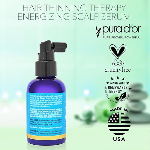 PURA DOR HAIR THINNING THERAPY SERUM 4OZ BIOTIN, CAFFEINE, COPPER PEPTIDE FOR ALL HAIR TYPES