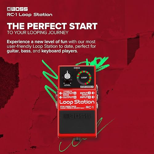 BOSS RC-1 LOOP STATION PEDAL SIMPLE LOOPER FOR GUITAR, BASS, KEYBOARD, 12 MIN RECORDING