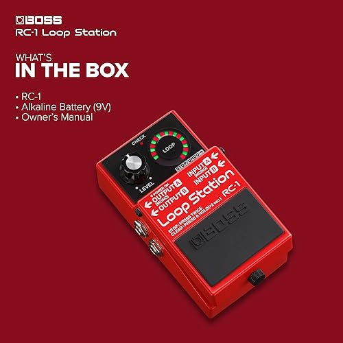 BOSS RC-1 LOOP STATION PEDAL SIMPLE LOOPER FOR GUITAR, BASS, KEYBOARD, 12 MIN RECORDING