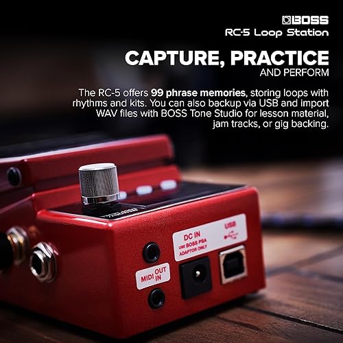 BOSS RC-5 LOOP STATION PEDAL 13-HOUR RECORDING, 32-BIT PROCESSING, MIDI USB, LCD DISPLAY