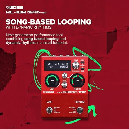 BOSS RC-10R RHYTHM LOOP STATION PEDAL 280 STYLES, 16 DRUM KITS, 2-TRACK, MIDI, COMPACT