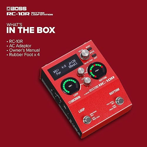 BOSS RC-10R RHYTHM LOOP STATION PEDAL 280 STYLES, 16 DRUM KITS, 2-TRACK, MIDI, COMPACT