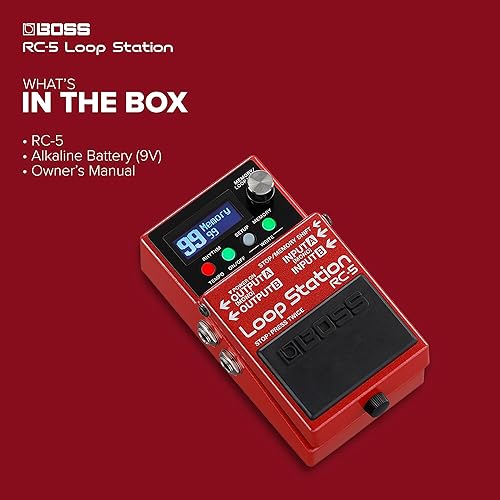 BOSS RC-5 LOOP STATION PEDAL 32-BIT AUDIO, 13-HOUR RECORDING, MULTI-COLOR LCD, MIDI USB