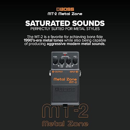 BOSS MT-2 METAL ZONE DISTORTION PEDAL FOR ELECTRIC GUITAR HIGH-GAIN EFFECTS STOMPBOX