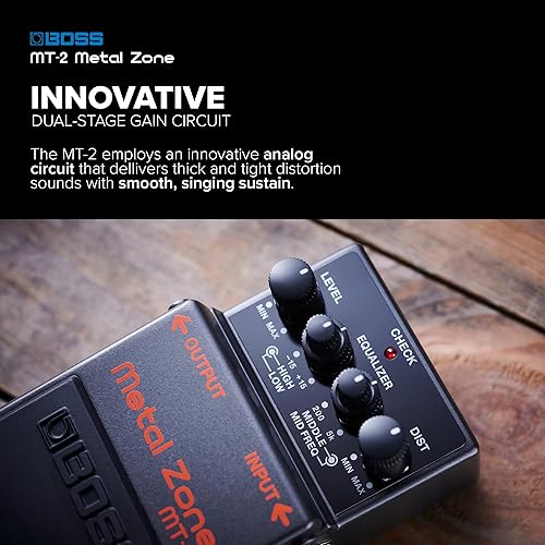 BOSS MT-2 METAL ZONE DISTORTION PEDAL FOR ELECTRIC GUITAR HIGH-GAIN EFFECTS STOMPBOX