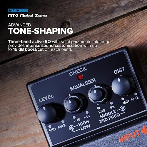 BOSS MT-2 METAL ZONE DISTORTION PEDAL FOR ELECTRIC GUITAR HIGH-GAIN EFFECTS STOMPBOX