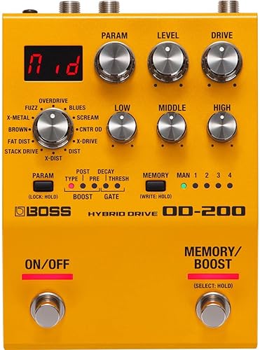 BOSS OD-200 HYBRID DRIVE GUITAR EFFECTS PEDAL OVERDRIVE DISTORTION STOMPBOX