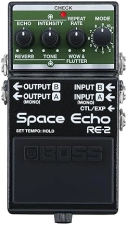 BOSS RE-2 SPACE ECHO DELAY AND REVERB GUITAR EFFECTS PEDAL VINTAGE TAPE SOUND, COMPACT DESIGN