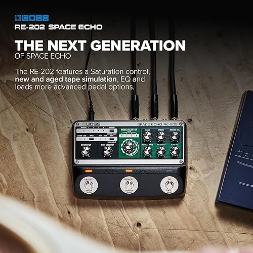 BOSS RE-202 SPACE ECHO PEDAL TAPE ECHO, DELAY SPRING REVERB, TRUE STEREO, ROLAND RE-201 REISSUE