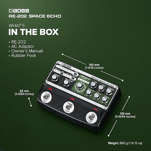 BOSS RE-202 SPACE ECHO PEDAL TAPE ECHO, DELAY SPRING REVERB, TRUE STEREO, ROLAND RE-201 REISSUE